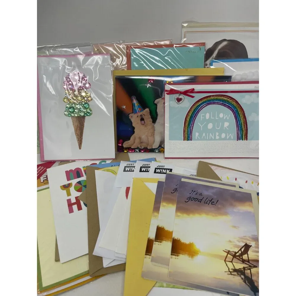 Lot 25 New Greeting Cards Variety Papyrus, Just Wink, Hallmark Signature + More